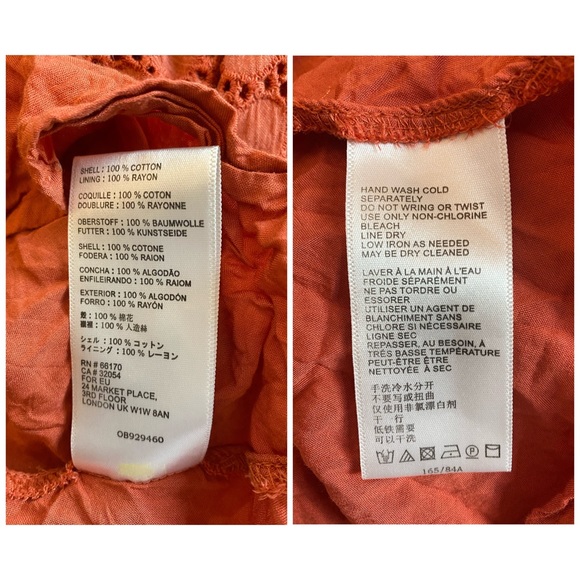 ANTHROPOLOGIE Burnt Orange Eyelet Fit & Flare Sleeveless Dress With Pock… - Picture 9 of 9